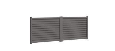 Portail battant aluminium ALIZEE l.3,50 x H.1,71 m gris  - PREFALU