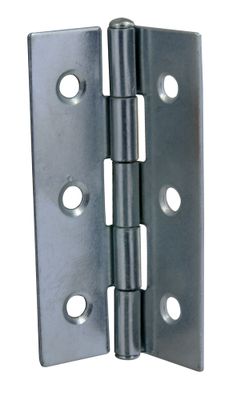 Charnière rectangle acier zingué axe inox 60 x 35 mm