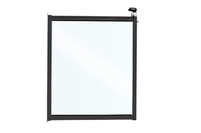 Portillon de piscine en aluminium gris et verre 1,10 m - HOMALU
