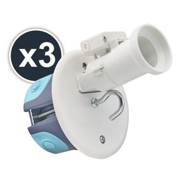 Boîtiers DCL plafond BBC avec douille B22 et fiche par 3 - StopAir DEBFLEX