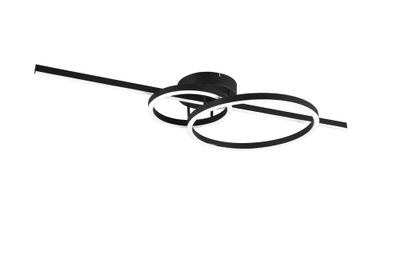 Plafonnier MONTILLA noir LED 54W 6300 lumens blanc dynamique CCT - TRIO