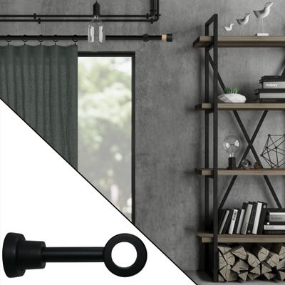 Support à oeil recoupable en bois diam 28 mm Finition Noir mat - MOBOIS