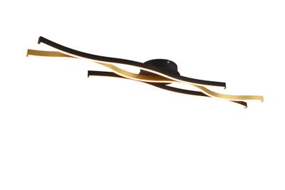 Plafonnier BLAZE laiton et noir LED 35W 4300 lumens blanc dynamique CCT -TRIO