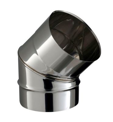 Coude de raccordement à 45 degrés soudé facette diamètre 130 mm POUJOULAT