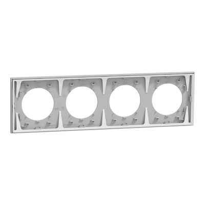 Plaque de finition 4 postes Odace 2025 gris galet - SCHNEIDER ELECTRIC