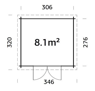 Abri de jardin en bois traité autoclave marron Lola 1 - ép.28mm - 11,1 m² hors-tout - WHITE WOOD
