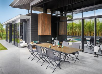 Table de jardin rectangulaire Vita en aluminium 180/280x100x74 cm PROLOISIRS