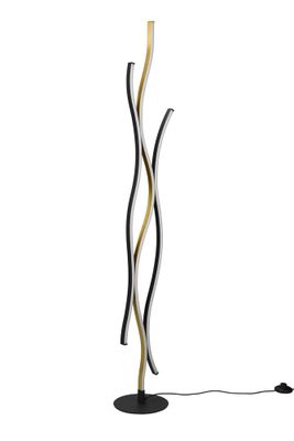 Lampadaire LED Blaze noir et laiton 3250 lumens blanc variable CCT - TRIO