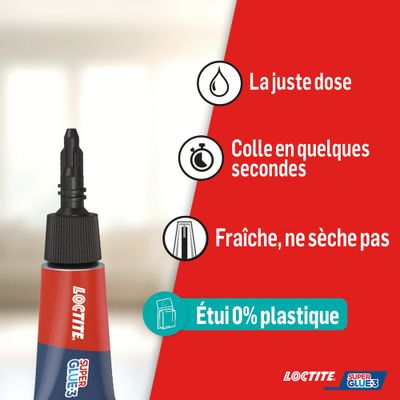 Colle de réparation Super Glue-3 liquide 1 g par 3 - LOCTITE