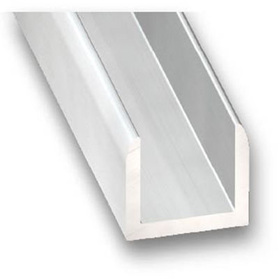 Profilé U aluminium anodisé incolore 20 x 20 x 20 x 1,5 mm intérieur 17 mm 2m CQFD