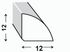 1/4 rond PVC 12 x 12 blanc 2,50 m CQFD