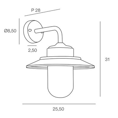 Applique extérieur E27 Praia rouille IP44 60W - COREP