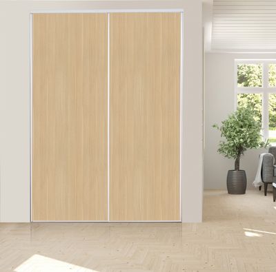 Portes de placard coulissantes chêne 2 vantaux H 2,50 m x L 1,80 m OPTIMUM