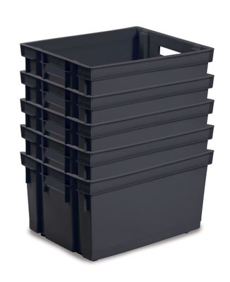 Lot de 5 bacs 30l gris DAVID GEORGES