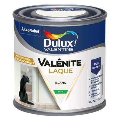 Laque Acrylique Blanc SATIN 125 mLVALENITE - DULUX VALENTINE