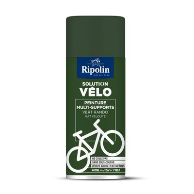 Bombe de peinture multi-supports solution vélo vert rando mat velouté 400 mL - RIPOLIN