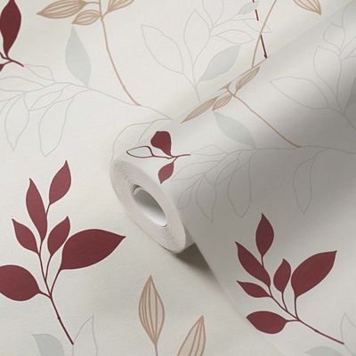 Papier peint expansé sur intissé FRESH GARDEN ROUGE ECRU AS CREATION