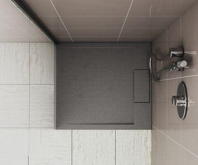 Receveur de douche 80x90 cm résine gris mat Island - OCEA