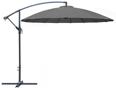 Parasol déporté pagode diamètre 3 m gris PROLOISIRS Livraison à domicile incluse