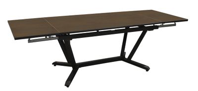 Table de jardin à rallonge VITA oxyde aluminium marron 180/280x100 cm - PROLOISIRS