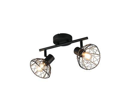 Réglette 2 spots E14 Yako noir 2x40W - REALITY
