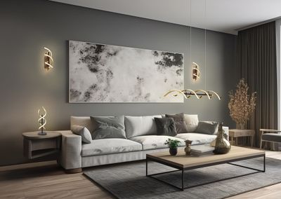 Lampe à poser LED Sequence noir et laiton 2600 lumens blanc variable CCT - TRIO