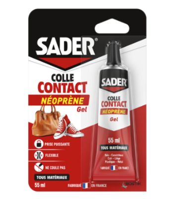 Colle d'assemblage néoprène gel tube 125 ml - SADER
