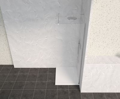 Paroi de douche à l'italienne 70x200 cm profilé chrome verre transparent 8 mm Signature - OCEA