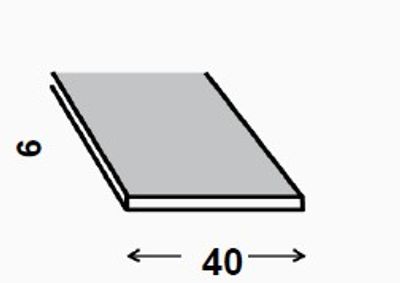 Profilé plat acier laminé à chaud verni 40 x 6 mm 1 m CQFD