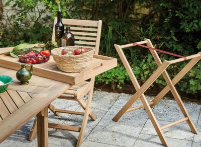 Table desserte de jardin TEA acacia 45 x 45 50 cm, Livraison à domicile incluse - PROLOISIRS
