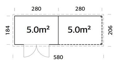 Abri de jardin bois Olivia + Pergola Naturel 10m2 PALMAKO