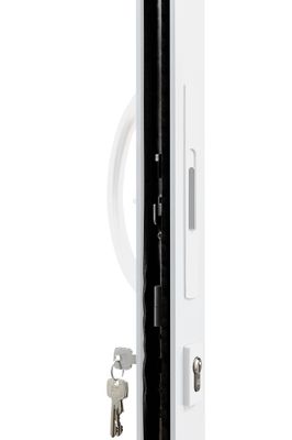 Baie vitrée coulissante pré-montée blanche 2 vantaux 2 rails avec volet roulant filaire l.2400 x H.2150 mm CLOSY