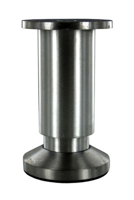 Pied de meuble rond inox diamètre 38 mm réglable 100 - 130 mm
