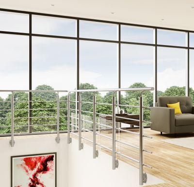 Supports x4 New Rondo - Aluminium anodisé RAL 7016 - Pour verre acrylique - SOGEM