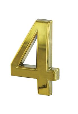 Chiffre 4 adhésif hauteur 50 mm ABS doré THIRARD