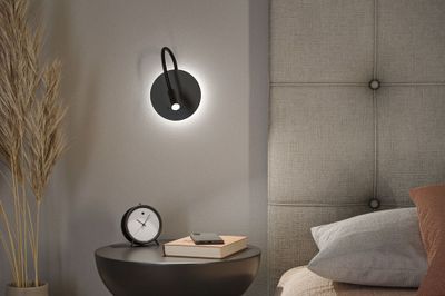 Spot LED mural en saillie orientable et sans fil lumière blanc chaud Noir - Miora PAULMANN
