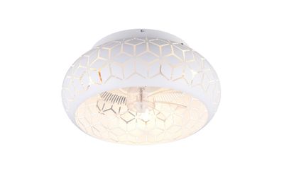 Ventilateur de plafond design 3xE27 + télécommande Blanc Ø50cm - Bidar REALITY