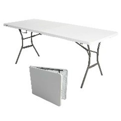 Table de jardin rectangulaire en acier et PEHD 182x76x74 cm LIFETIME