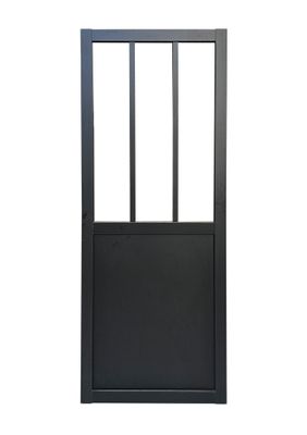 Porte coulissante noire esprit atelier l.83cm SMIS