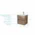 Meuble de salle de bains Timber 2 tiroirs L50 x H56 x P40 cm MDF chêne naturel vasque blanche - AURLANE