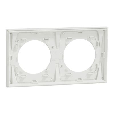 Plaque de finition 2 postes Odace 2025 Métal effet céramique blanc / blanc - SCHNEIDER ELECTRIC