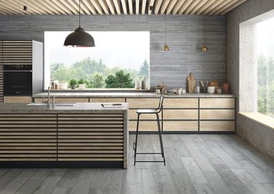 Carrelage sol et mur STUDIO gris ép 9 mm 32 x 62,5 cm paquet 1 m² CERAM INDUSTRIE