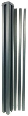 Poteau de clôture P-MEX gris anthracite H 2,30 m - 80 x 80 mm - MOREY