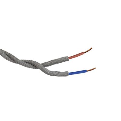 Câble électrique tissu torsadé gris 3m - TIBELEC