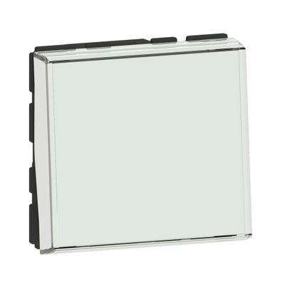 Bouton poussoir encastrable avec porte-étiquette 2 modules Blanc - Mosaic LEGRAND