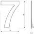Chiffre 7 adhésif hauteur 76 mm inox THIRARD