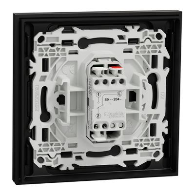 Interrupteur va-et-vient ou poussoir avec plaque intégrale Odace 2025 noir - SCHNEIDER ELECTRIC