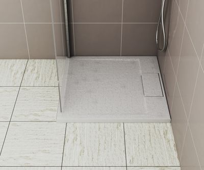 Receveur de douche 80x80 cm résine blanc mat Island - OCEA