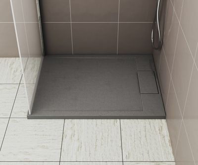 Receveur de douche 80x100 cm résine gris mat Island - OCEA