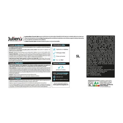 Peinture acrylique Couvrant blanc mat 5 L - JULIEN
